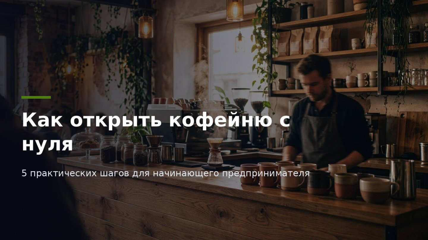 Слайд 1 презентации &laquo;Как открыть кофейню с нуля&raquo;, созданной в Manus